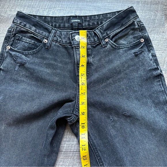 NWOT Express modern straight low rise black jeans women’s size 2 short - Picture 14 of 16